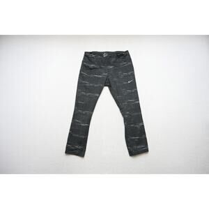 Nike Running Leggings Athletic Fitted Gray Performance Pants‎ Womens Sz Medium